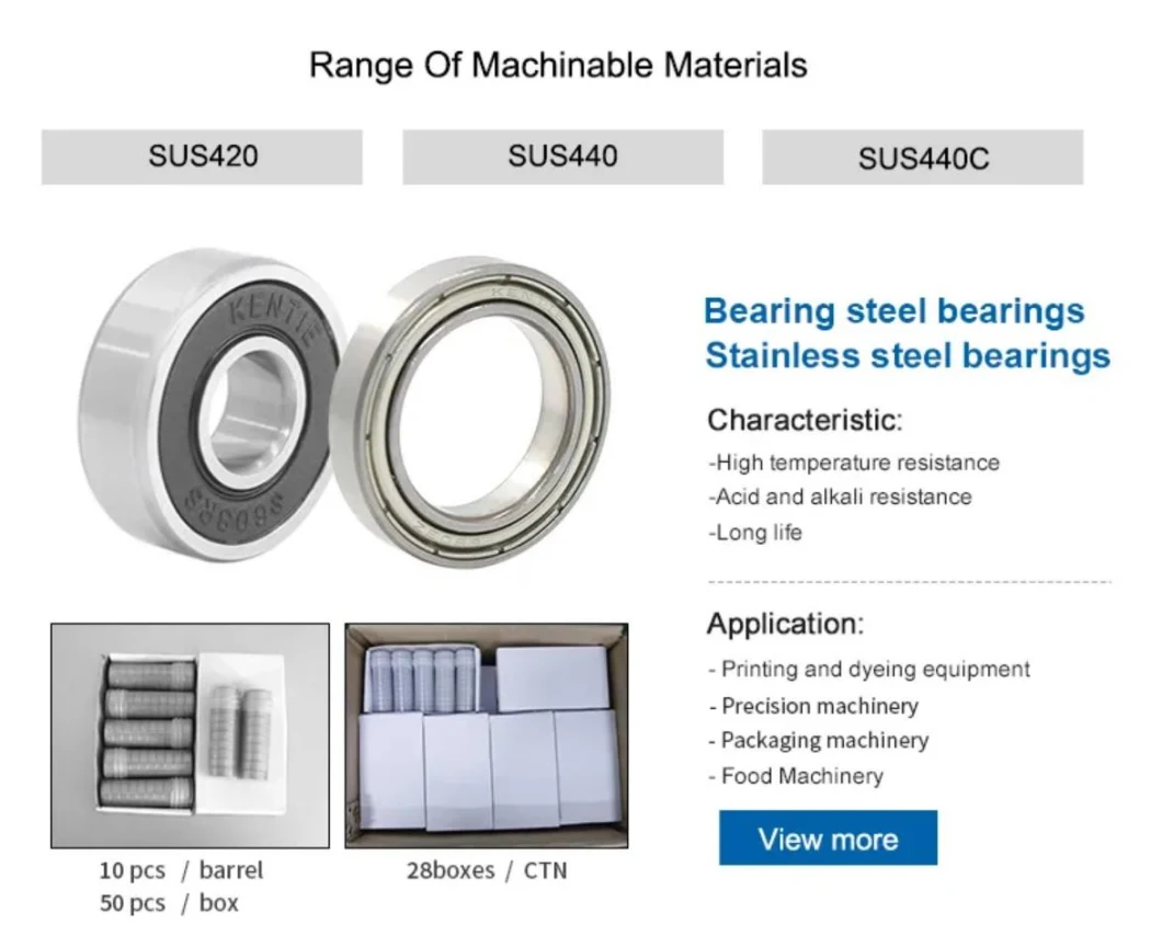 High Quality 6307 304 Stainless Steel 35X80X21mm Deep Groove Ball Bearing 6307zz 6307RS Ball Bearing